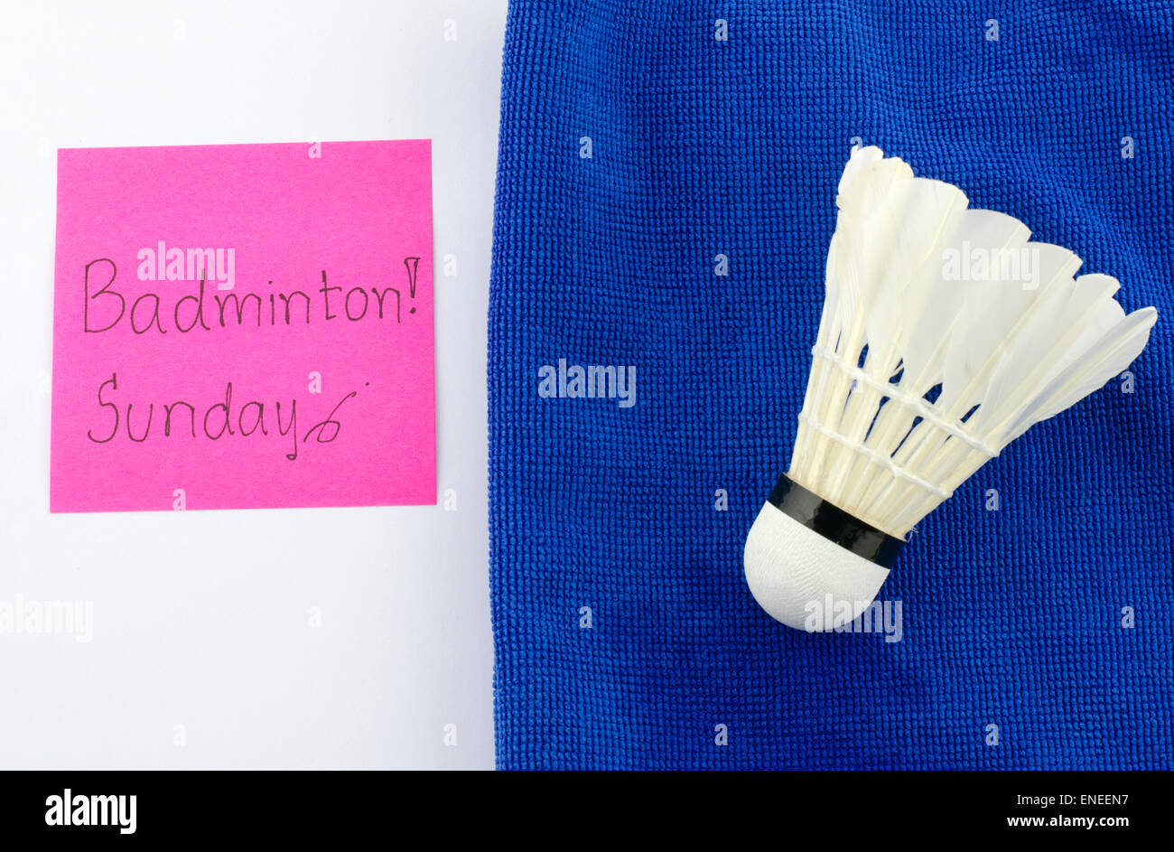 Non dimenticate di giocare a badminton domenica Foto Stock