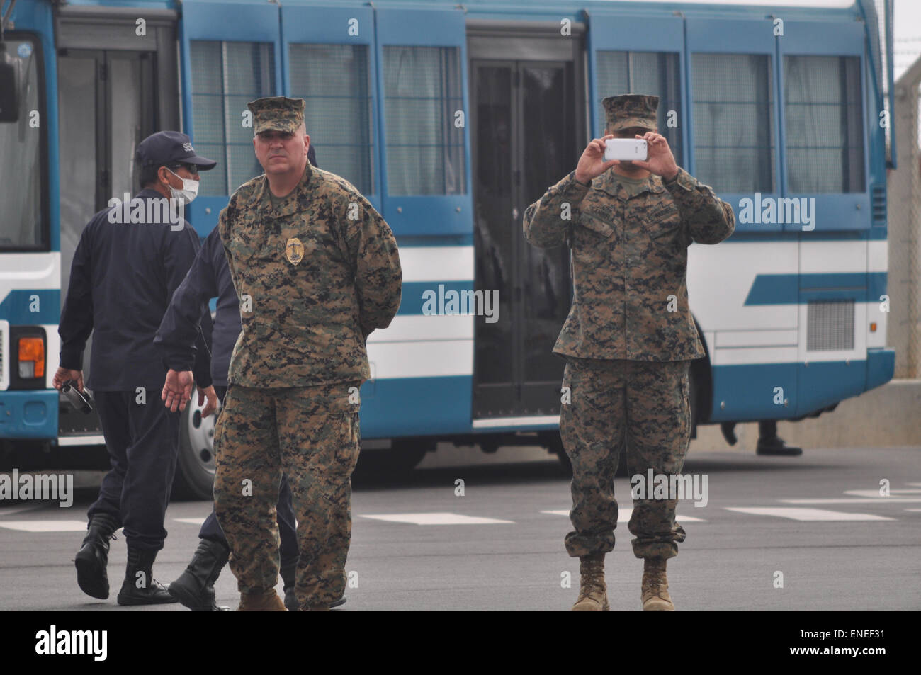 Okinawa, in Giappone: U.S. Marines a Camp Schwab, Henoko Foto Stock