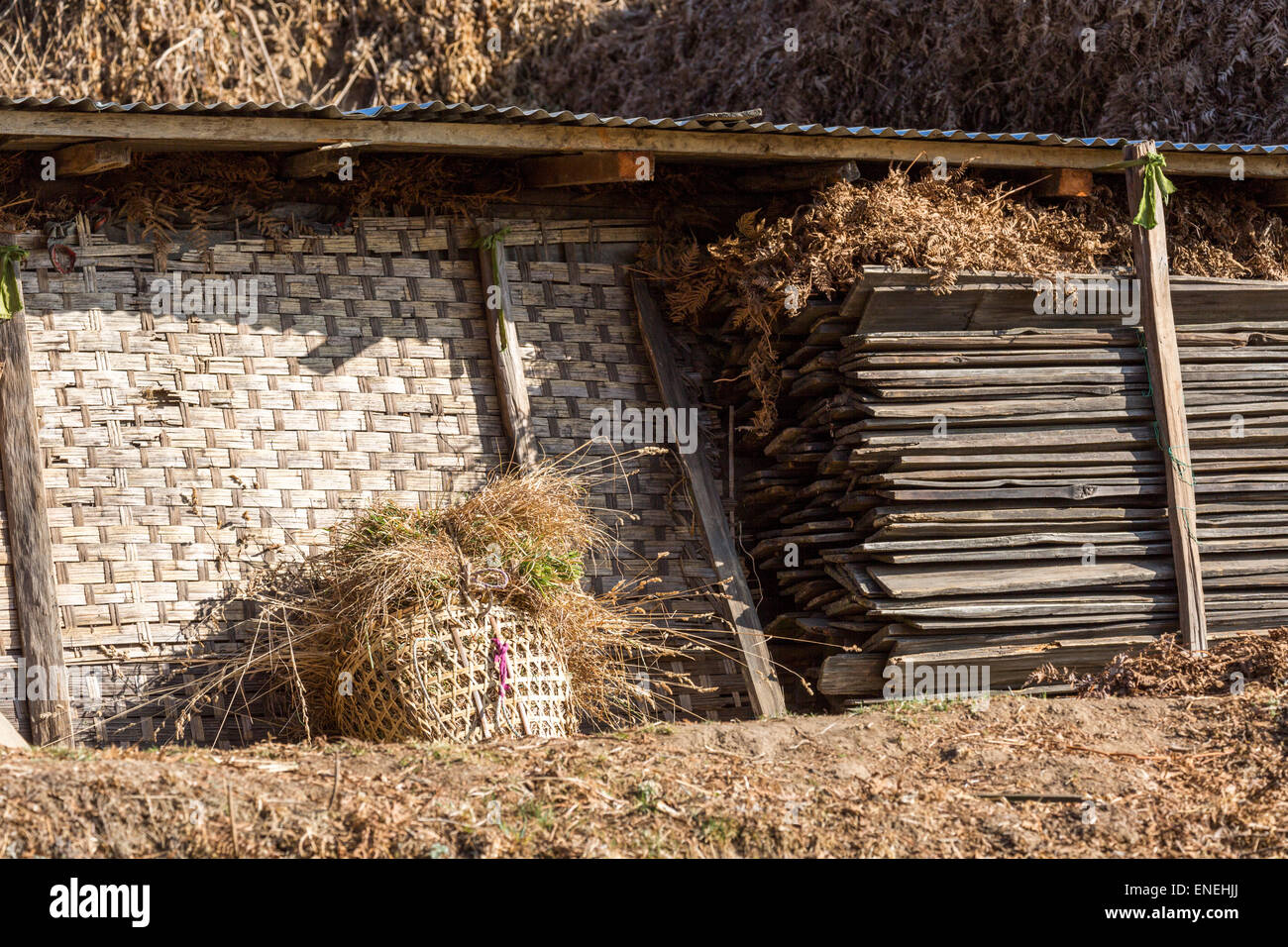 Agriturismo Rukubji shed, Wangdue Phodrang, Western Bhutan - Asia Foto Stock