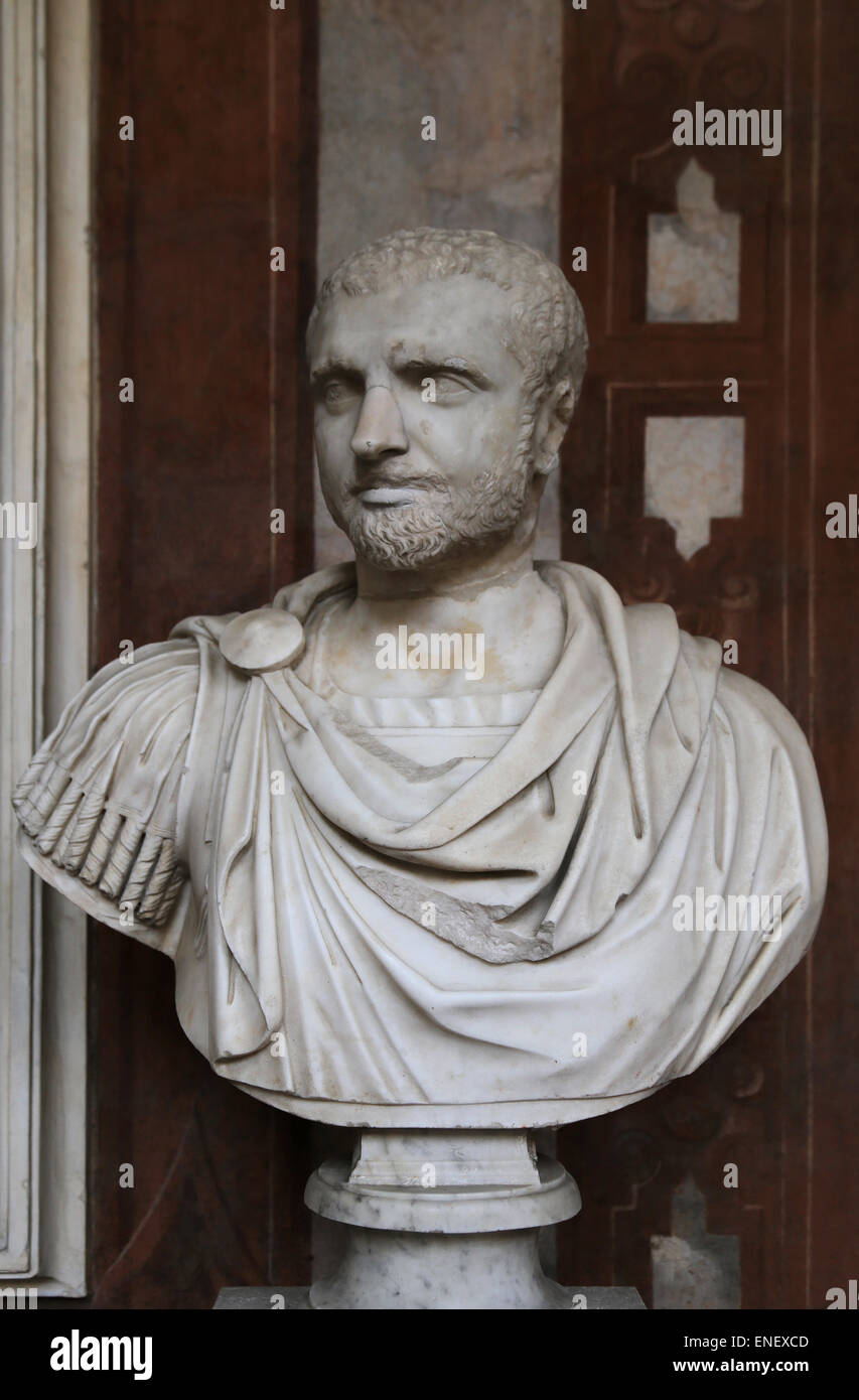 Geta (189-211). Imperatore romano che hanno governato con suo padre Settimio Severo e suo fratello Caracalla. Busto. Museo Nazionale Romano Foto Stock