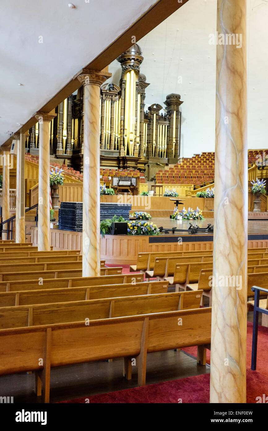 Salt Lake tabernacolo sulla Piazza del Tempio di Salt Lake City, Utah, Stati Uniti d'America Foto Stock