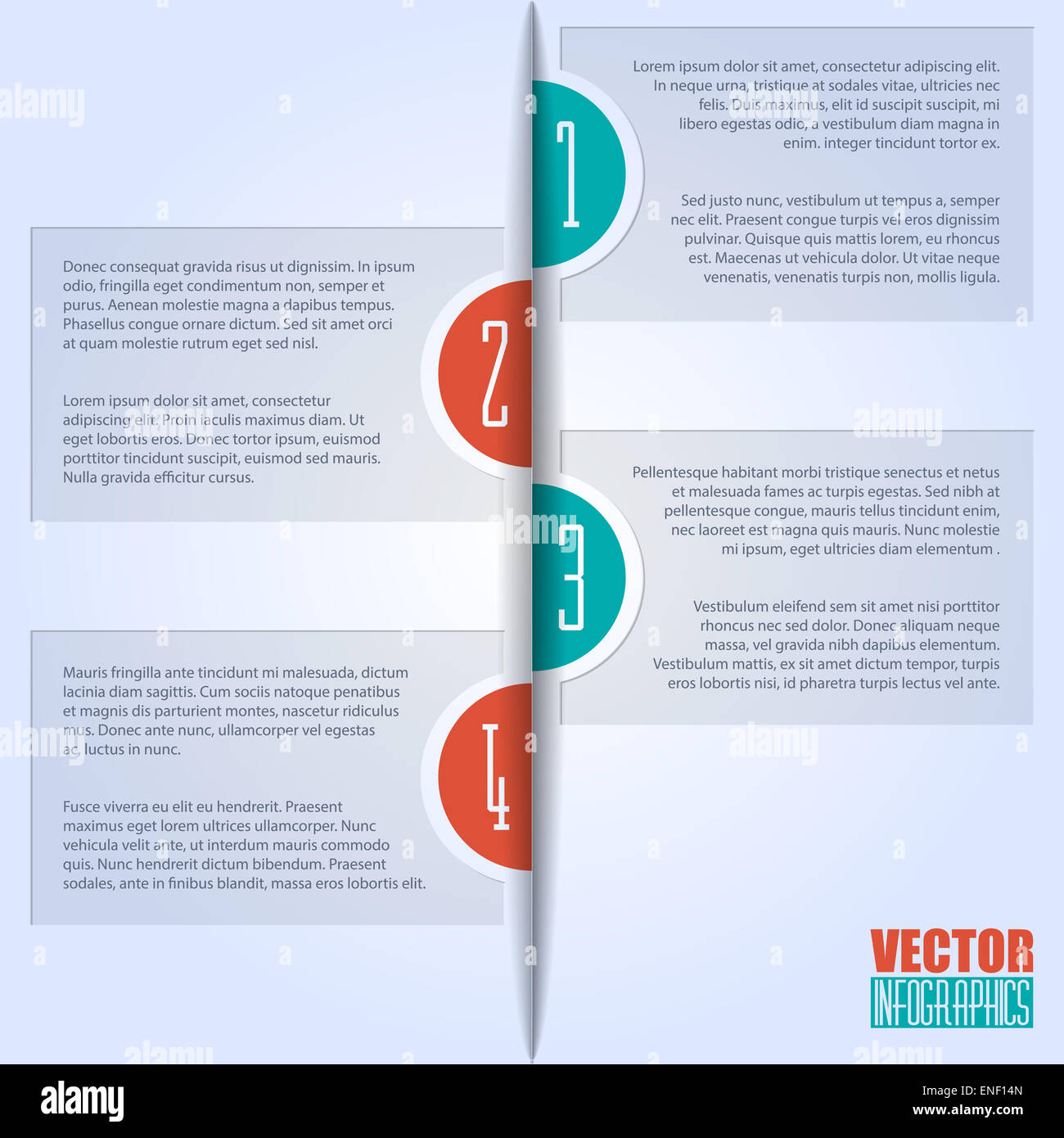 Semplicistico ma accattivante design infografico con adesivi a colori Foto Stock