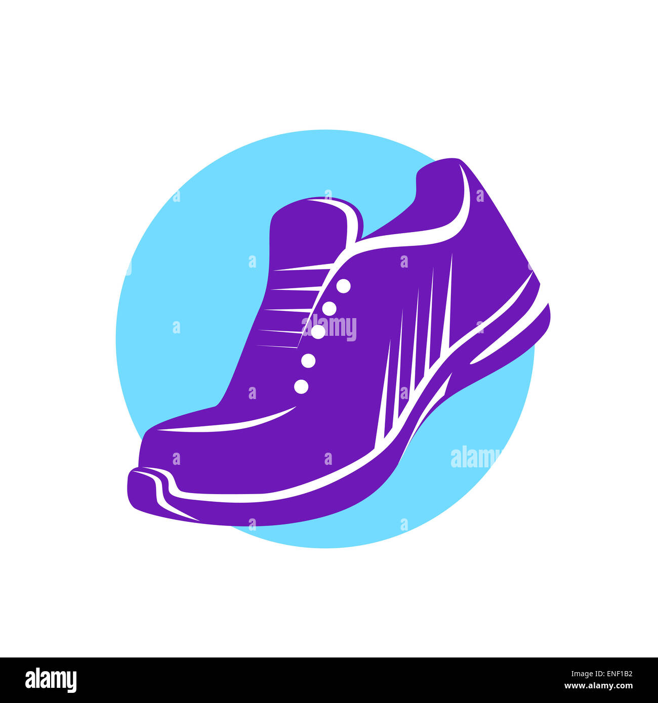 Sneaker Sport scarpa da corsa piana vettore icona Foto Stock