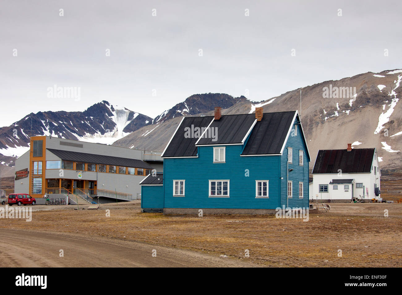 Stazione Koldewey per artico e la ricerca marina a Ny Ålesund-sulle Svalbard / Spitsbergen, Norvegia Foto Stock