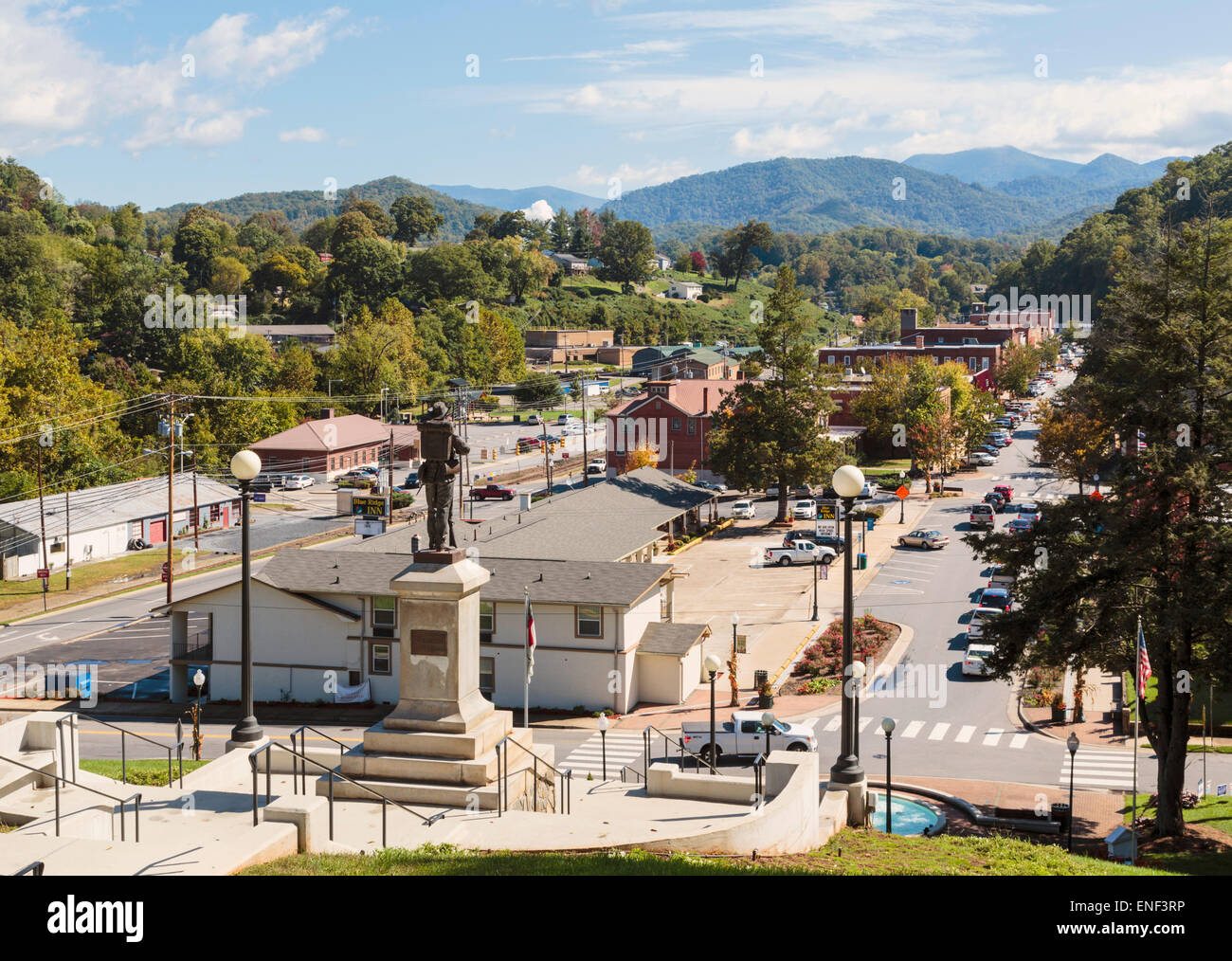 Sylva, Contea di Jackson, North Carolina, Stati Uniti d'America. Centro città. Foto Stock