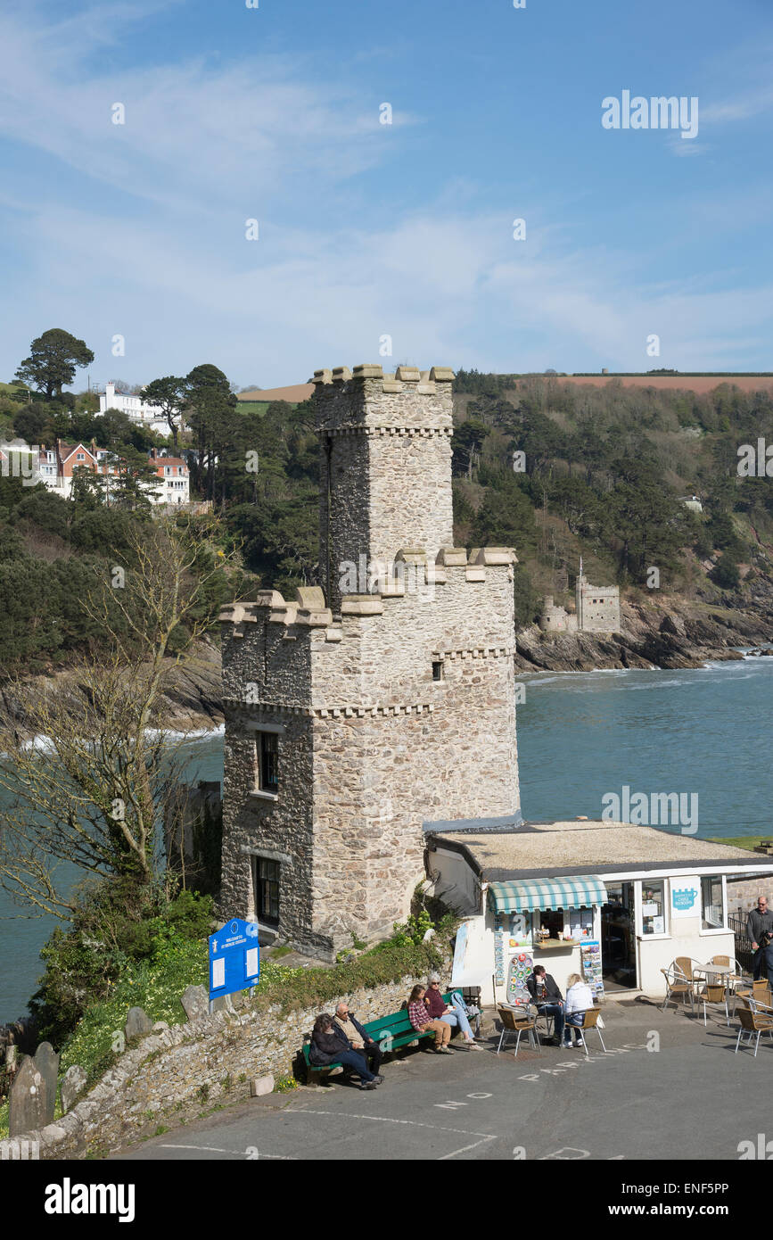 Castello di Dartmouth si affaccia sul fiume Dart a Dartmouth Devon UK Foto Stock