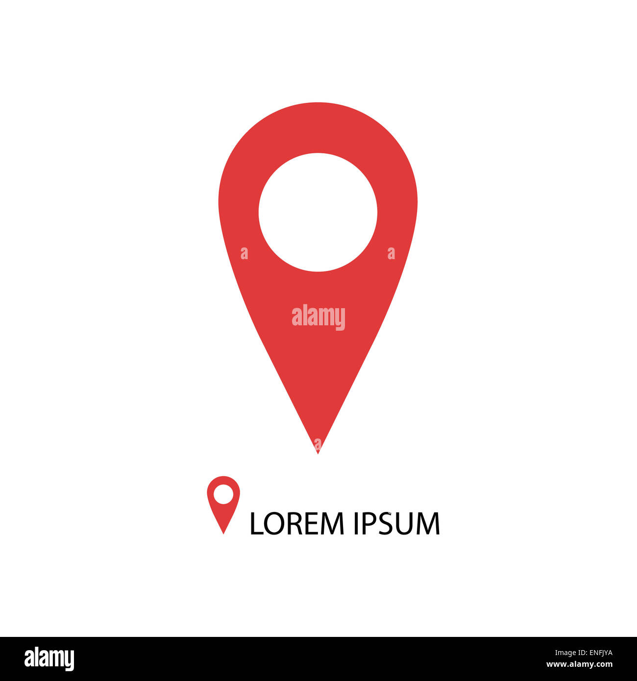 Rosso Spina geo come logo su bianco Foto Stock