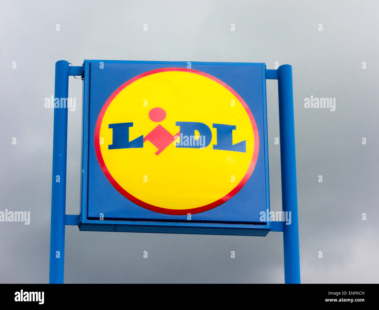 Lidl basso costo supermercato Logo di segno Foto Stock