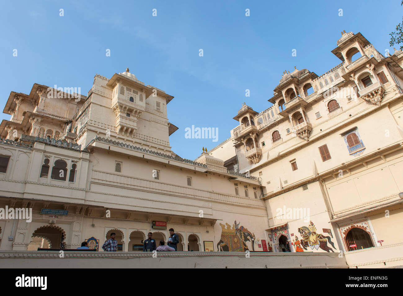 Palazzo di Città del Maharaja, Udaipur, Rajasthan, India Foto Stock