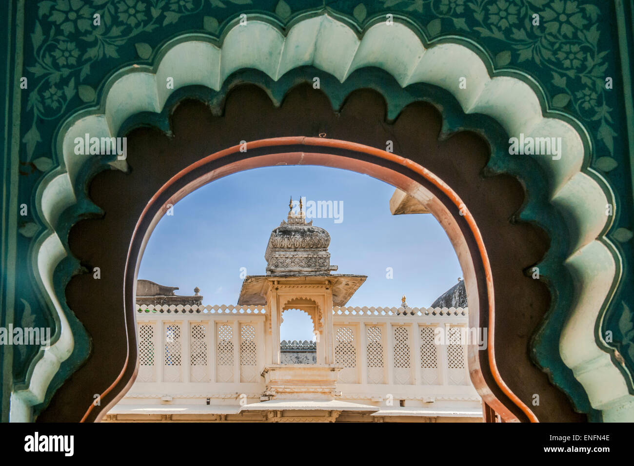 Palazzo di Città del Maharaja, Udaipur, Rajasthan, India Foto Stock