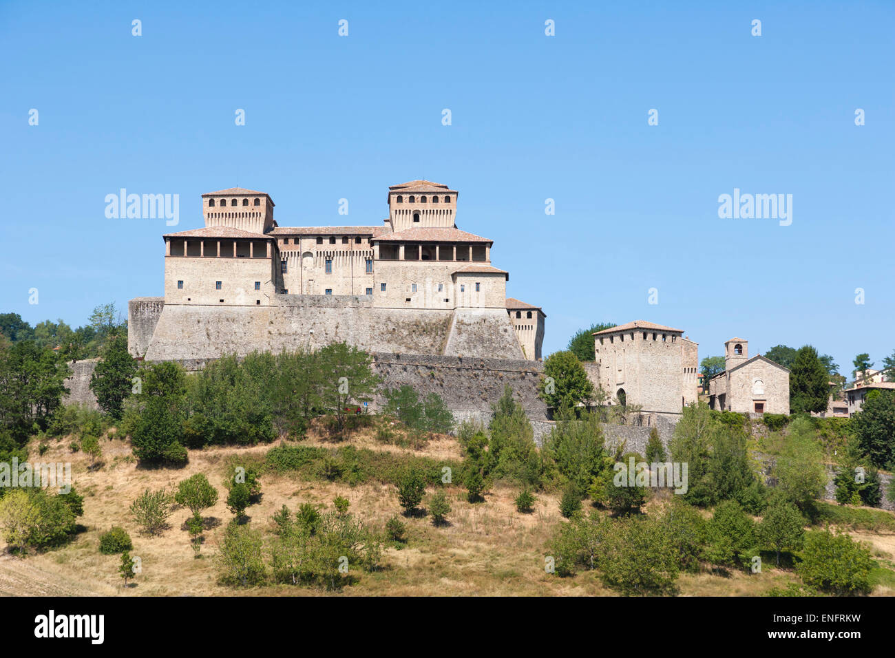 Castello di Torrechiara, il Castello di Torrechiara, Torrechiara, Langhirano, Parma, Emilia Romagna, Italia settentrionale, Italia Foto Stock