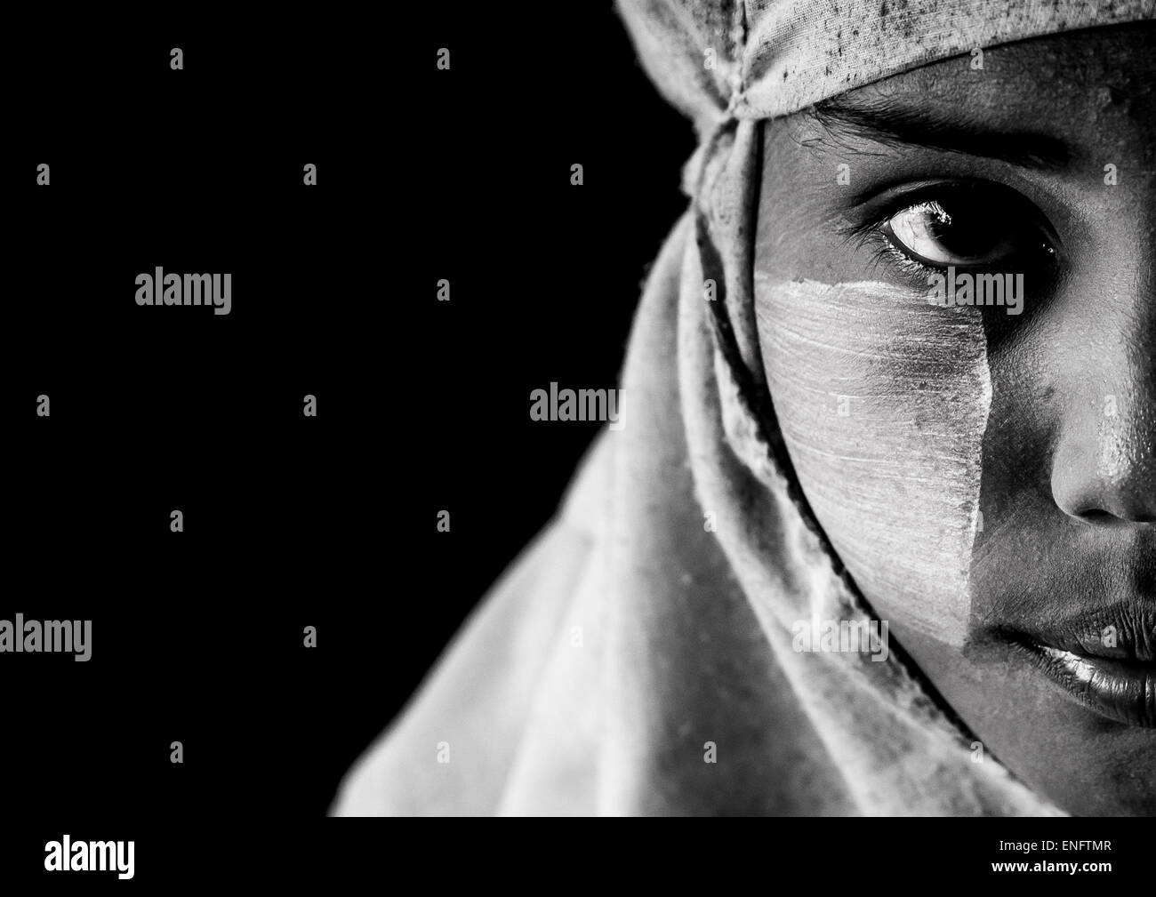 Rohingya una donna con il velo musulmano Thandwe, Myanmar Foto Stock