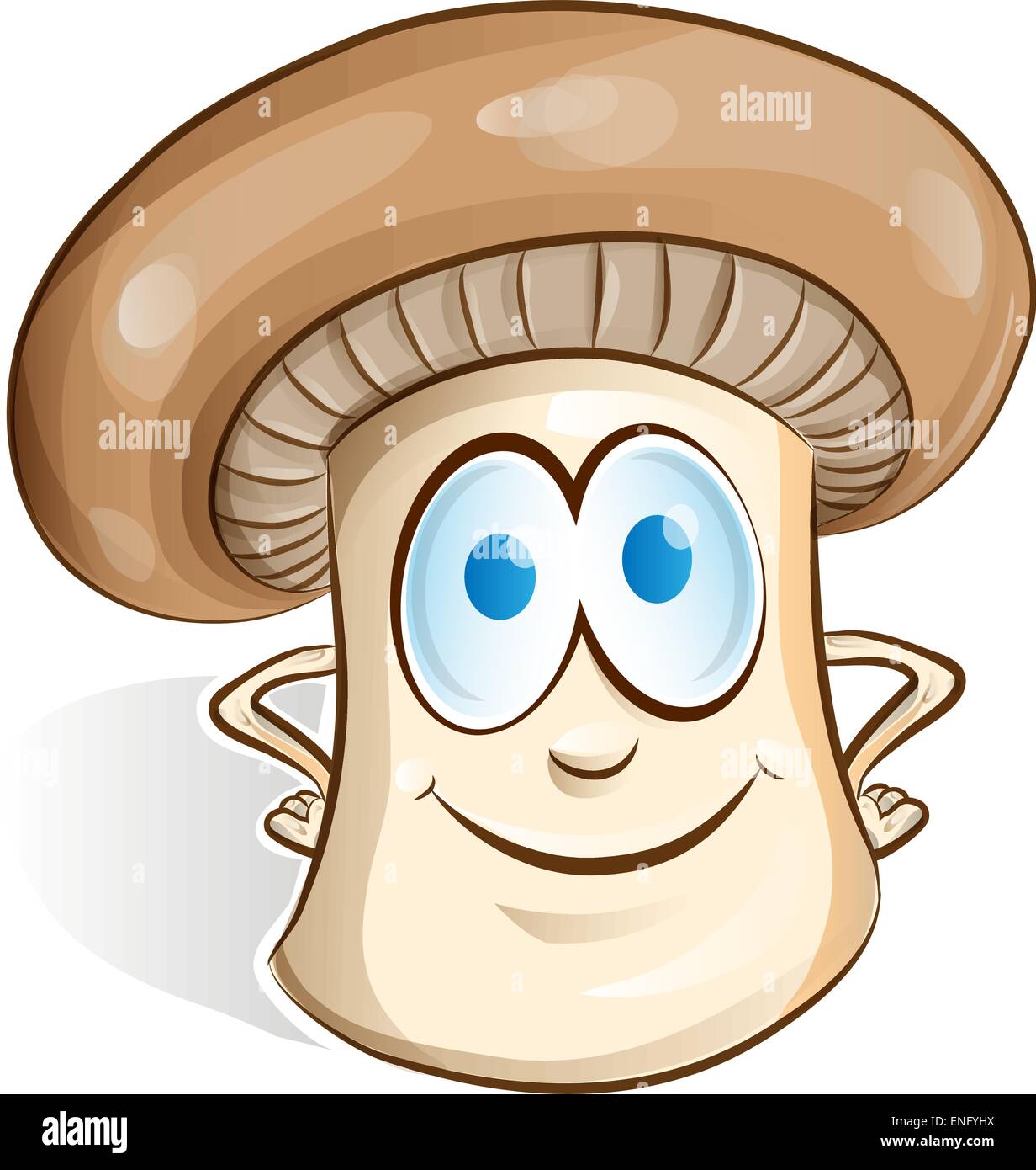 Cartoon a fungo isolato su sfondo bianco Illustrazione Vettoriale