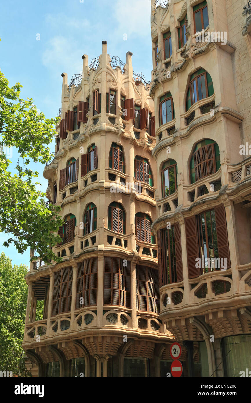Art Nouveau architettura Jungendstil: il possibile Casasayas edificio in Palma de Mallorca Foto Stock