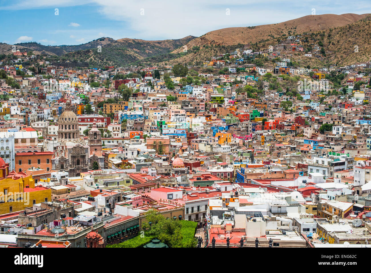 Vista aerea di Guanajuato cityscape, Guanajuato, Messico Foto Stock