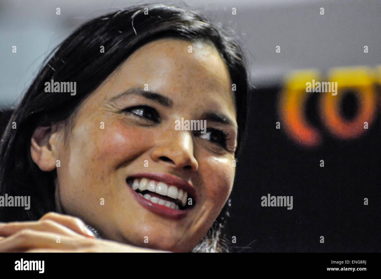 L'attrice Katrina diritto, meglio conosciuto per la riproduzione il carattere "ira' in Spartacus: Guerra dei Dannati Foto Stock