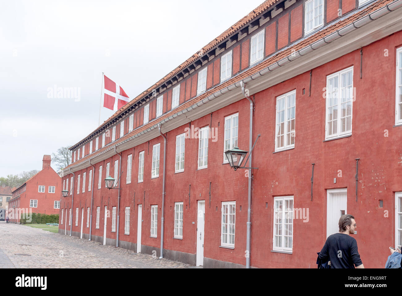 Una delle caserme all'interno della Cittadella di Copenhagen, Danimarca Foto Stock