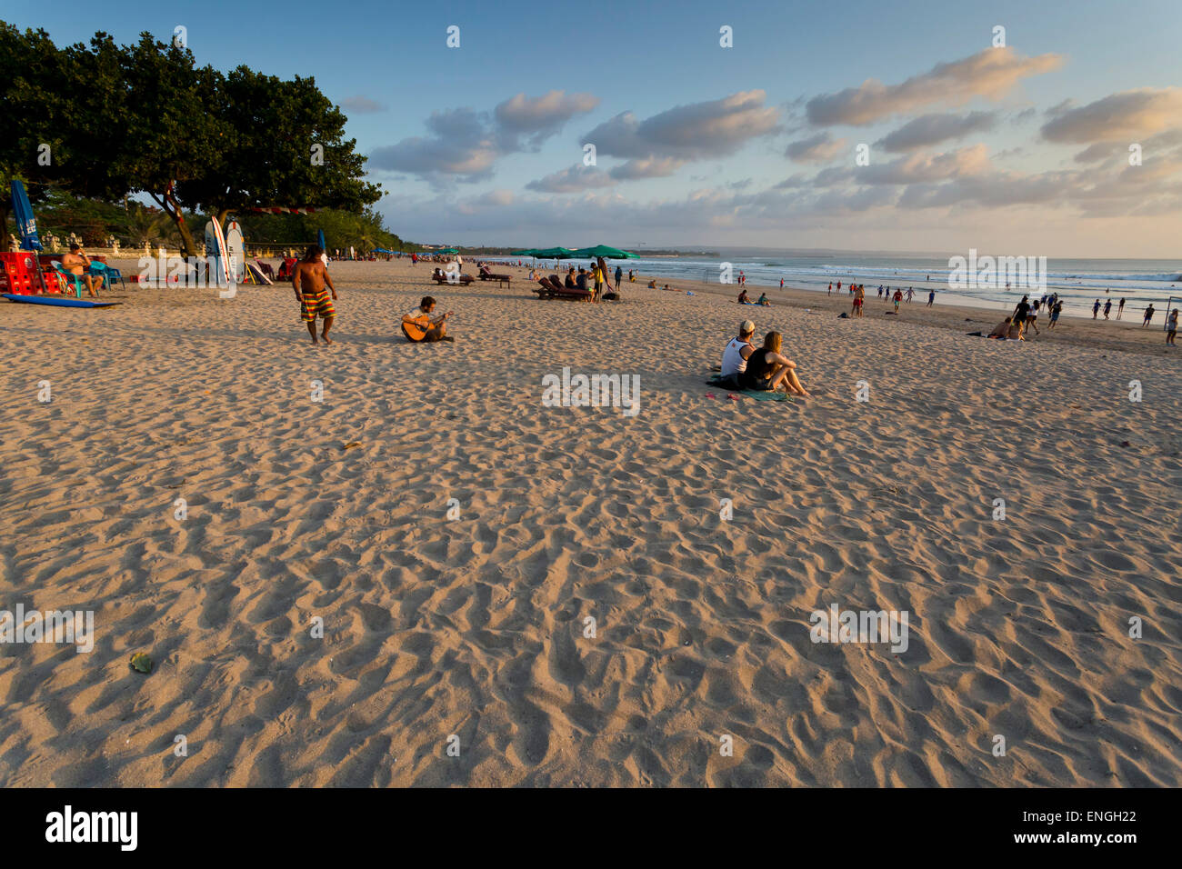 Vista sulla Spiaggia di Kuta Beach, Bali, Indonesia Foto Stock