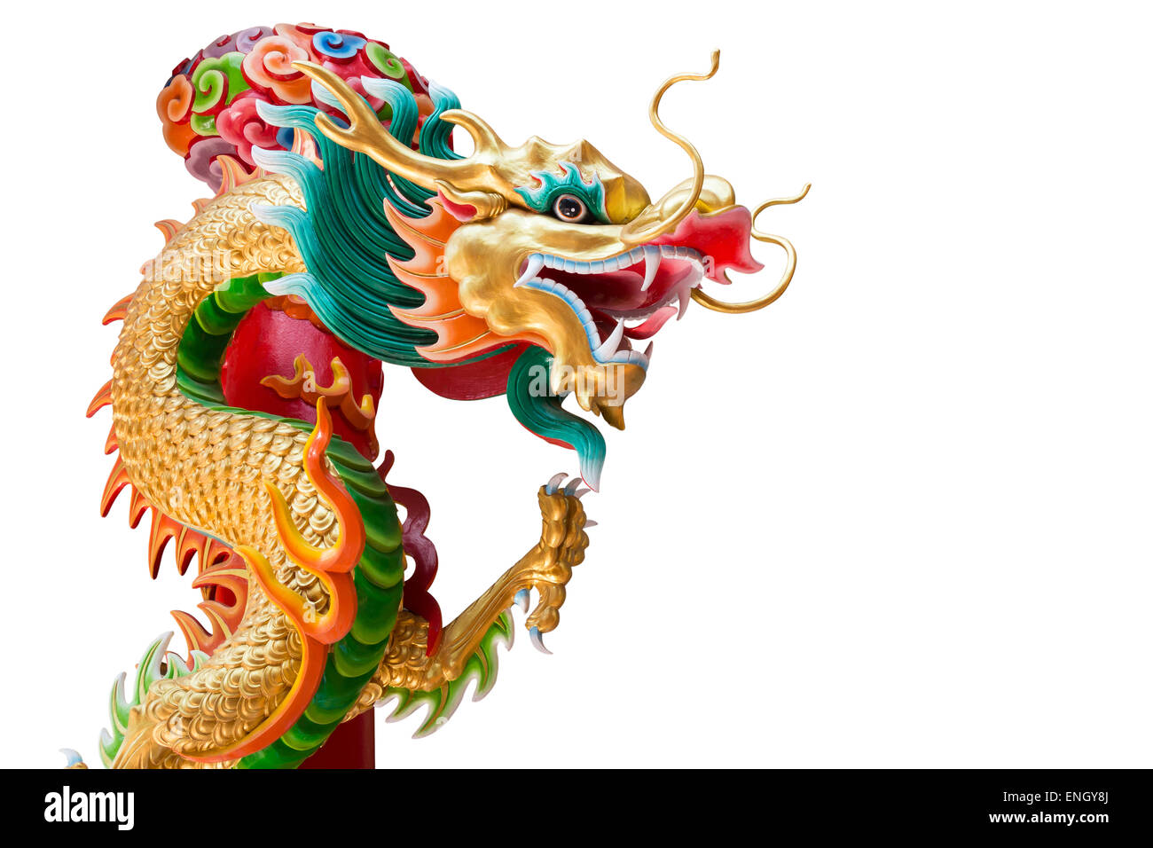 Dragon statua isolata ( ) in Thailandia e la zona vuota a sinistra Foto Stock