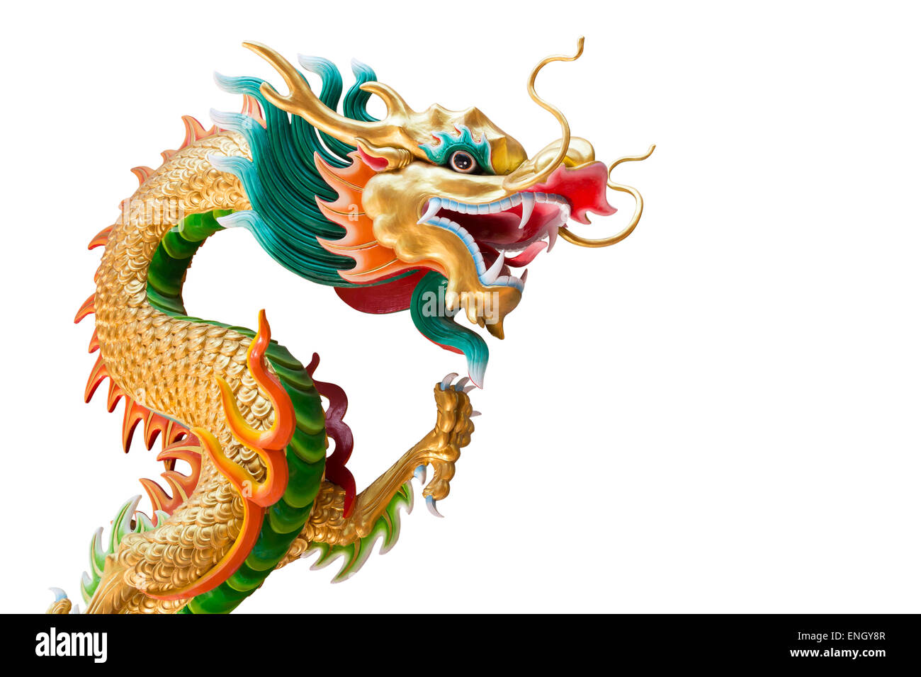 Dragon statua isolata ( ) in Thailandia e la zona vuota a sinistra Foto Stock