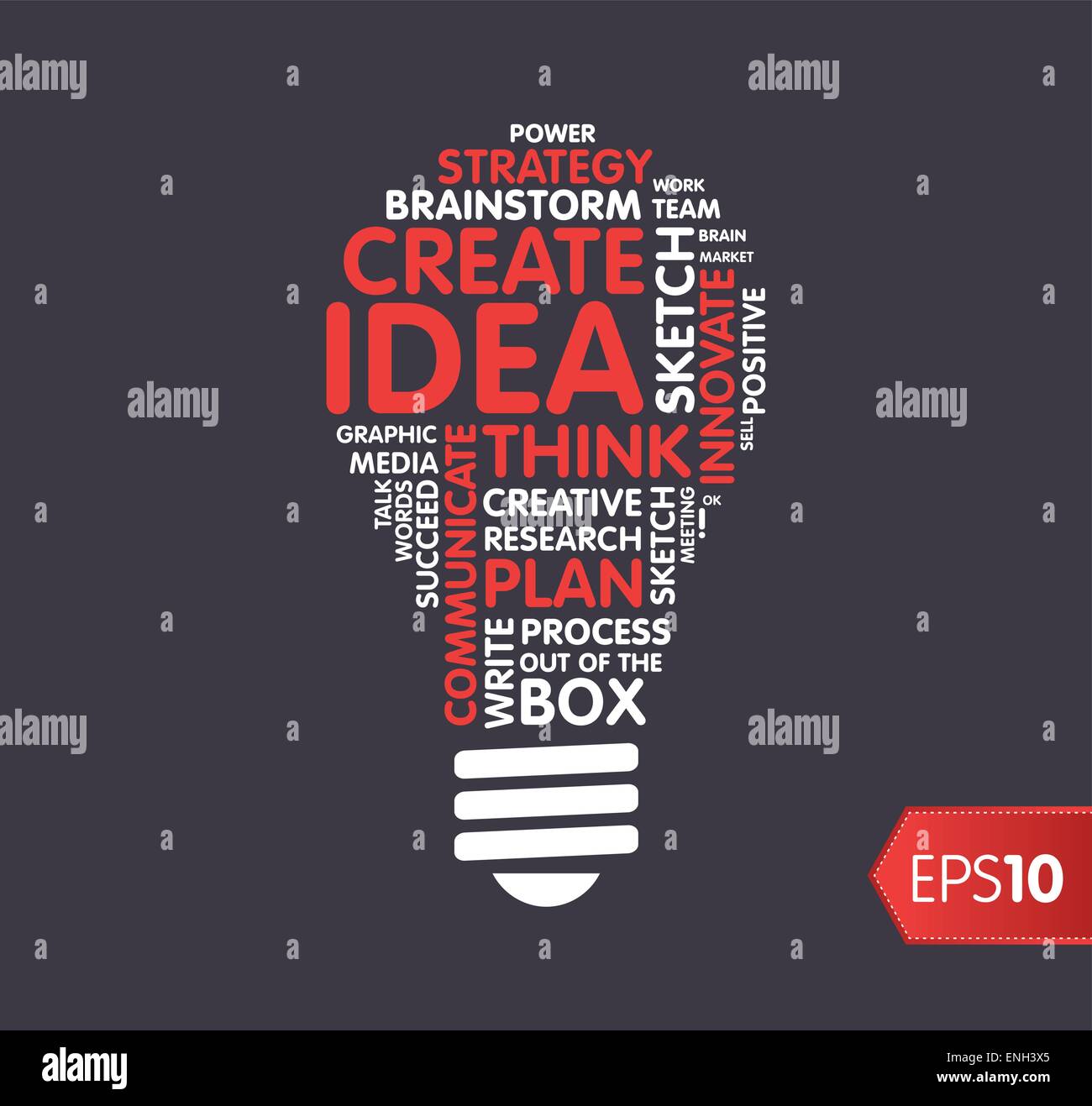 Idea, concetto di ispirazione, immagine vettoriale tag cloud Illustrazione Vettoriale