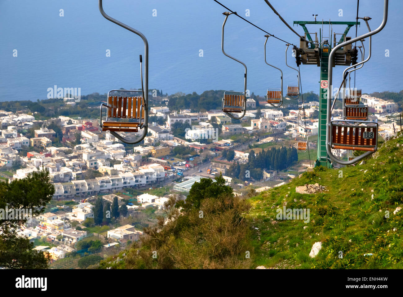 Seggiovia Monte Solaro, Capri, Napoli, campania, Italy Foto Stock