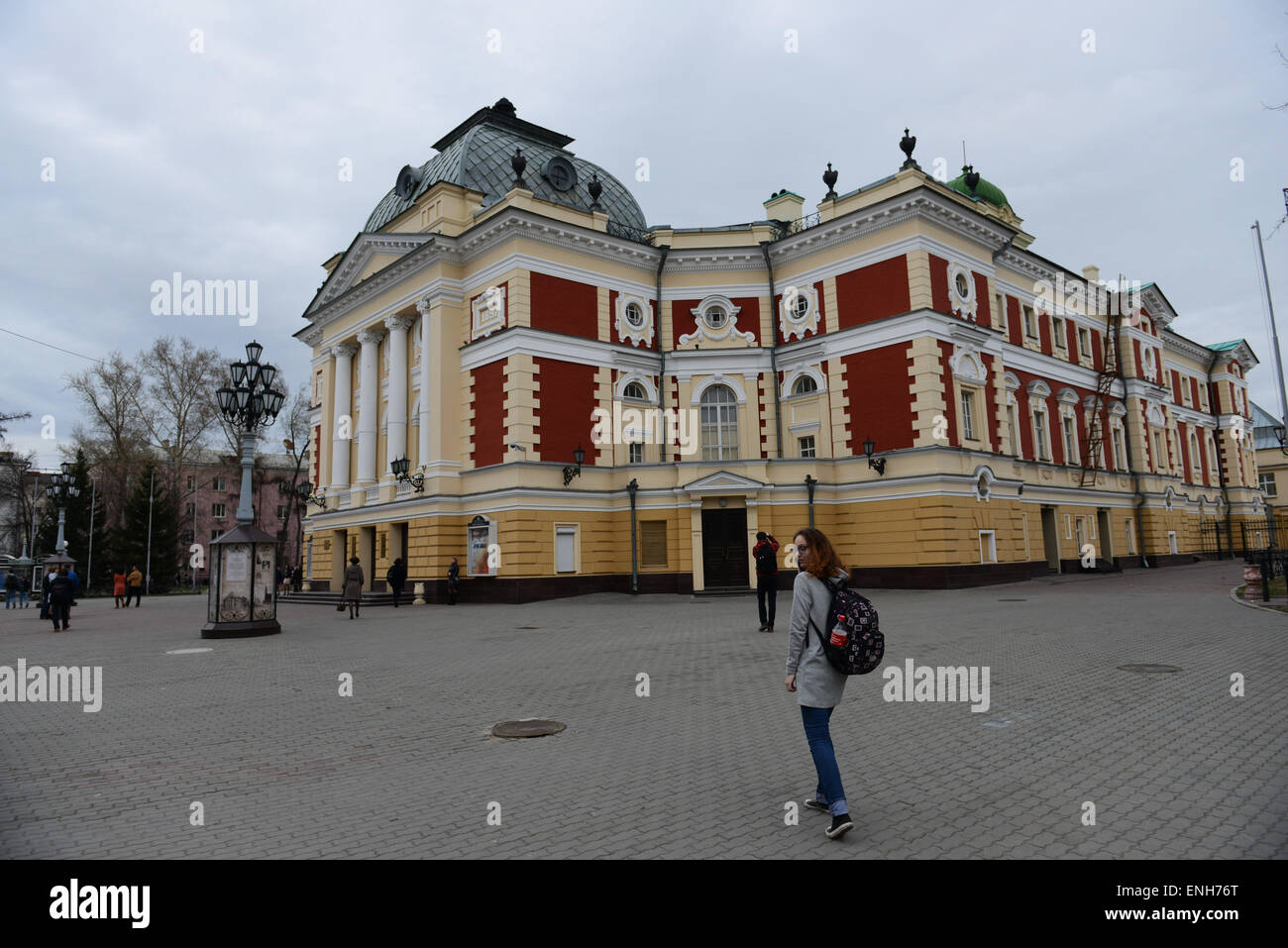 Il Okhlopkov Teatro Accademico di Irkutsk. Foto Stock