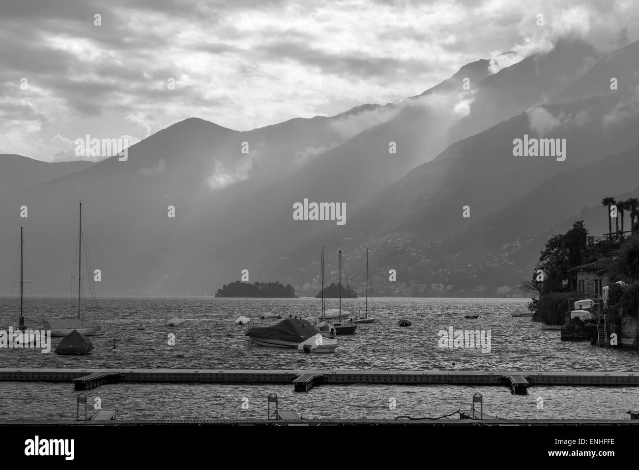 Vista del Lago Maggiore Foto Stock