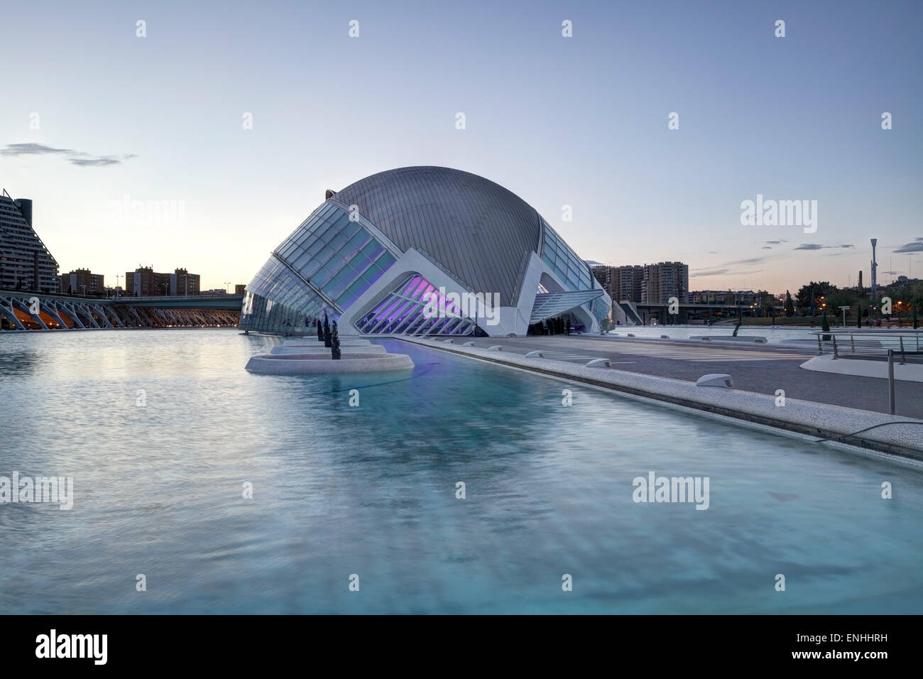 La Città delle Arti e delle Scienze, l'Hemisferic, Valencia, Spagna Foto Stock