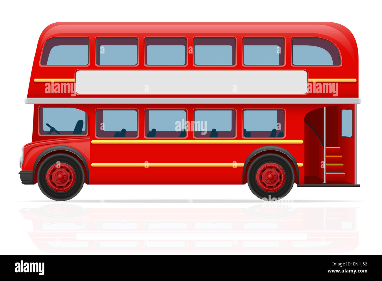 London bus rosso illustrazione isolati su sfondo bianco Foto Stock