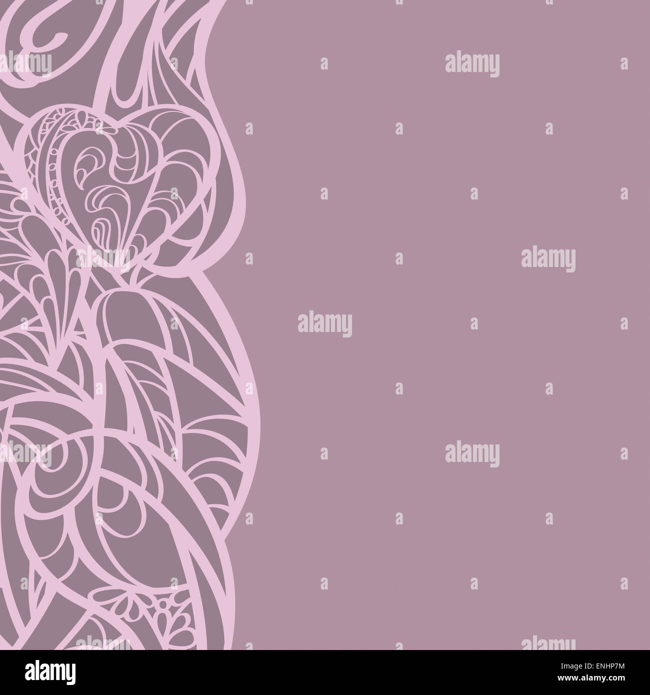 Disegnata a mano zentangle scheda floreali. Foto Stock