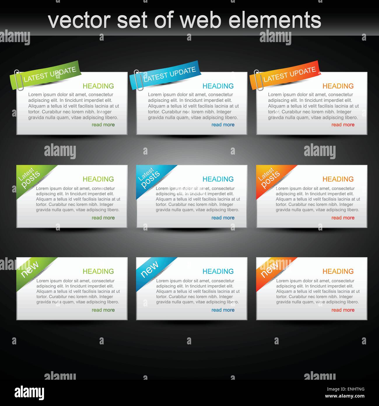 Vector det di elementi Web da utilizzare per i vostri progetti Illustrazione Vettoriale