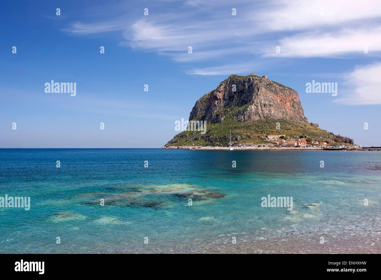 La storica rocca di Monemvasia Il sud della Grecia Foto Stock