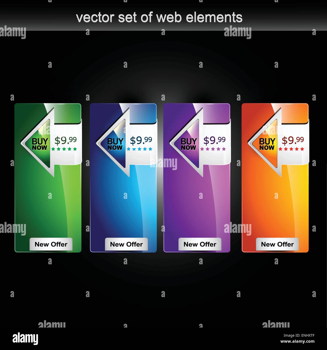 Lucido ed elegante web elementi di visualizzazione Illustrazione Vettoriale