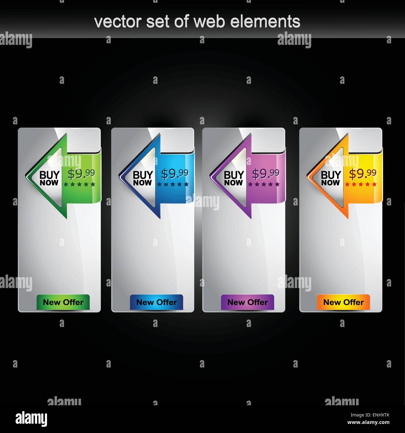 Lucido ed elegante web elementi di visualizzazione Illustrazione Vettoriale