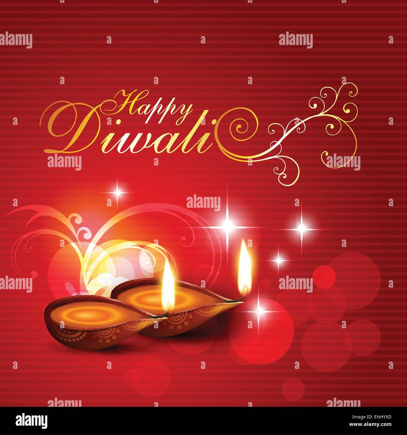 Diwali artistico sfondo con fiori Illustrazione Vettoriale