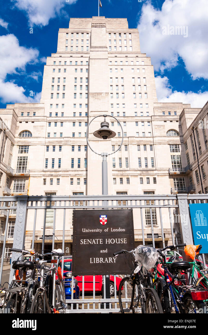 University of London Senate House Library e su Malet Street London Foto Stock