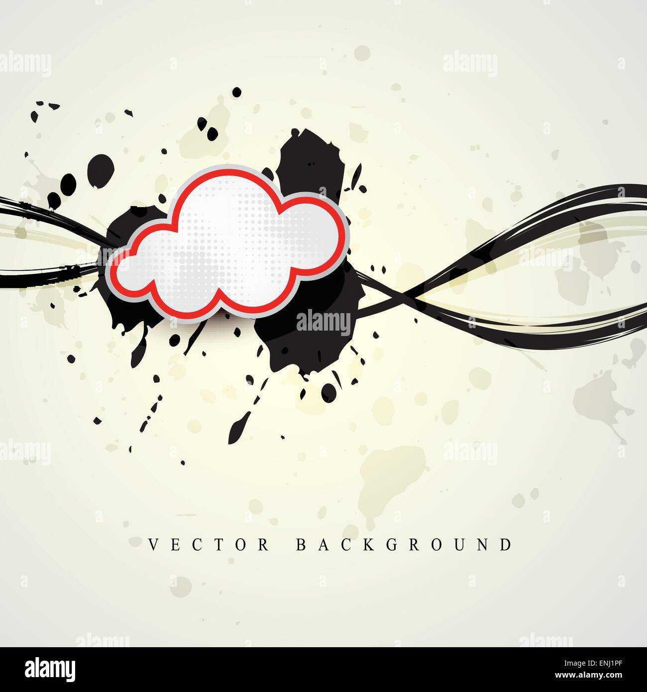 Vettore forma di cloud in stile grunge vector Illustrazione Vettoriale