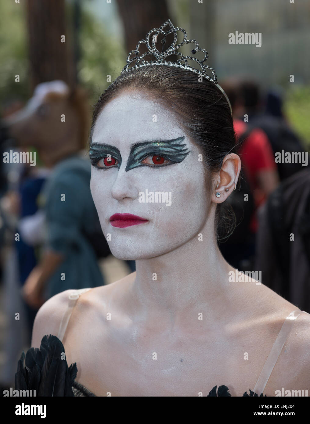 Napoli, Italia - 2 maggio: cosplay pongono durante la XVII edizione della International Cartoon Comicon il 2 maggio 2015 a Napoli Foto Stock
