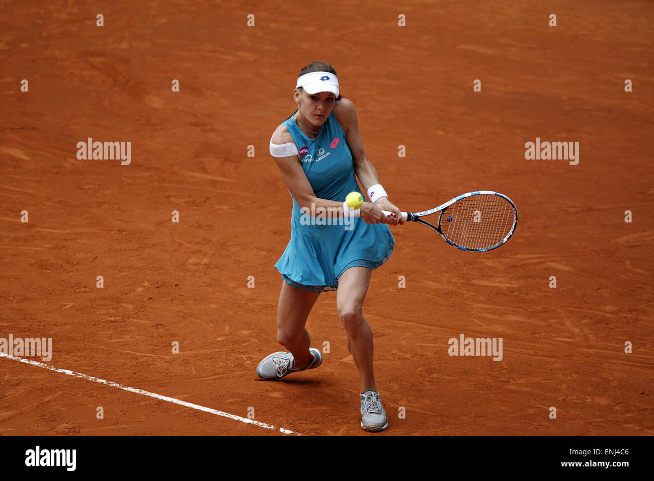 Madrid, Spagna. Il 6 maggio, 2015. 06.05.2015 Madrid, Spagna. Agnieszka RADWANSKA in azione contro Caroline WOZNIACKI alla Mutua Madrid Open, Caja Magica a Madrid il 6 maggio 2015. © Michael Cullen/ZUMA filo/Alamy Live News Foto Stock