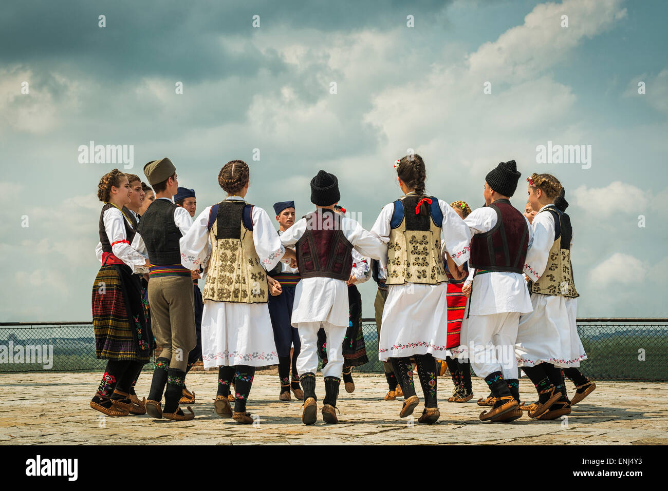 Tradizionale danza serba,Belgrado,Serbia Foto Stock