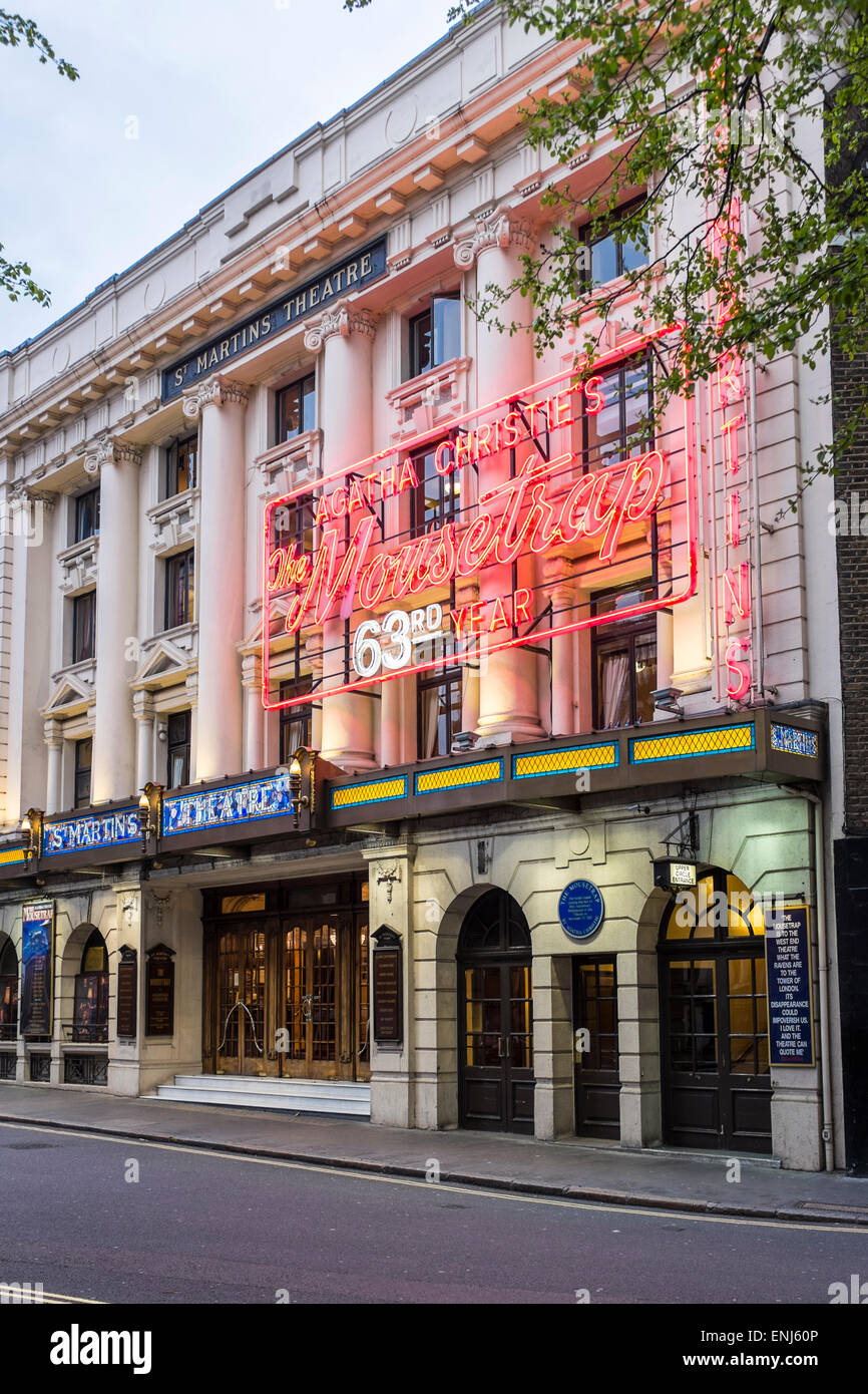 San Martin's Theatre è un West End theatre che ha inscenato la produzione del Mousetrap fin dal marzo 1974, rendendo la lunga Foto Stock