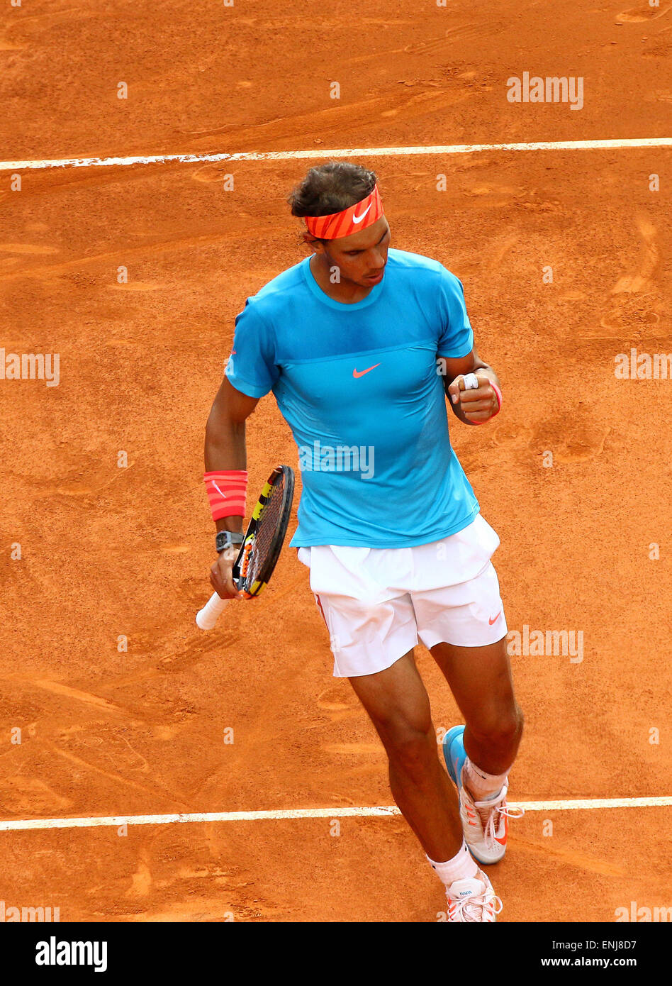 6 maggio 2015 - Madrid, Spagna - 06.05.2015 Madrid, Spagna. Rafael Nadal batte Steve Johnson in Madrid Open 2° round, 6-4, 6-3 (credito Immagine: © Michael Cullen/ZUMA filo) Foto Stock