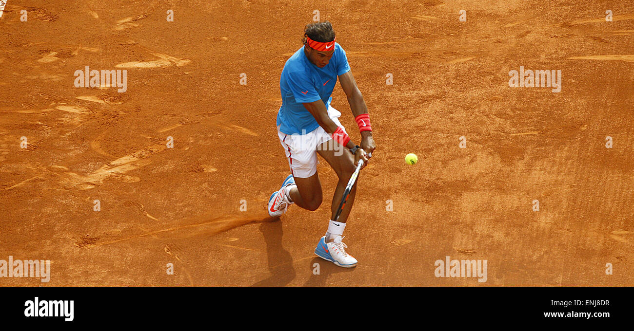6 maggio 2015 - Madrid, Spagna - 06.05.2015 Madrid, Spagna. Rafael Nadal batte Steve Johnson in Madrid Open 2° round, 6-4, 6-3 (credito Immagine: © Michael Cullen/ZUMA filo) Foto Stock