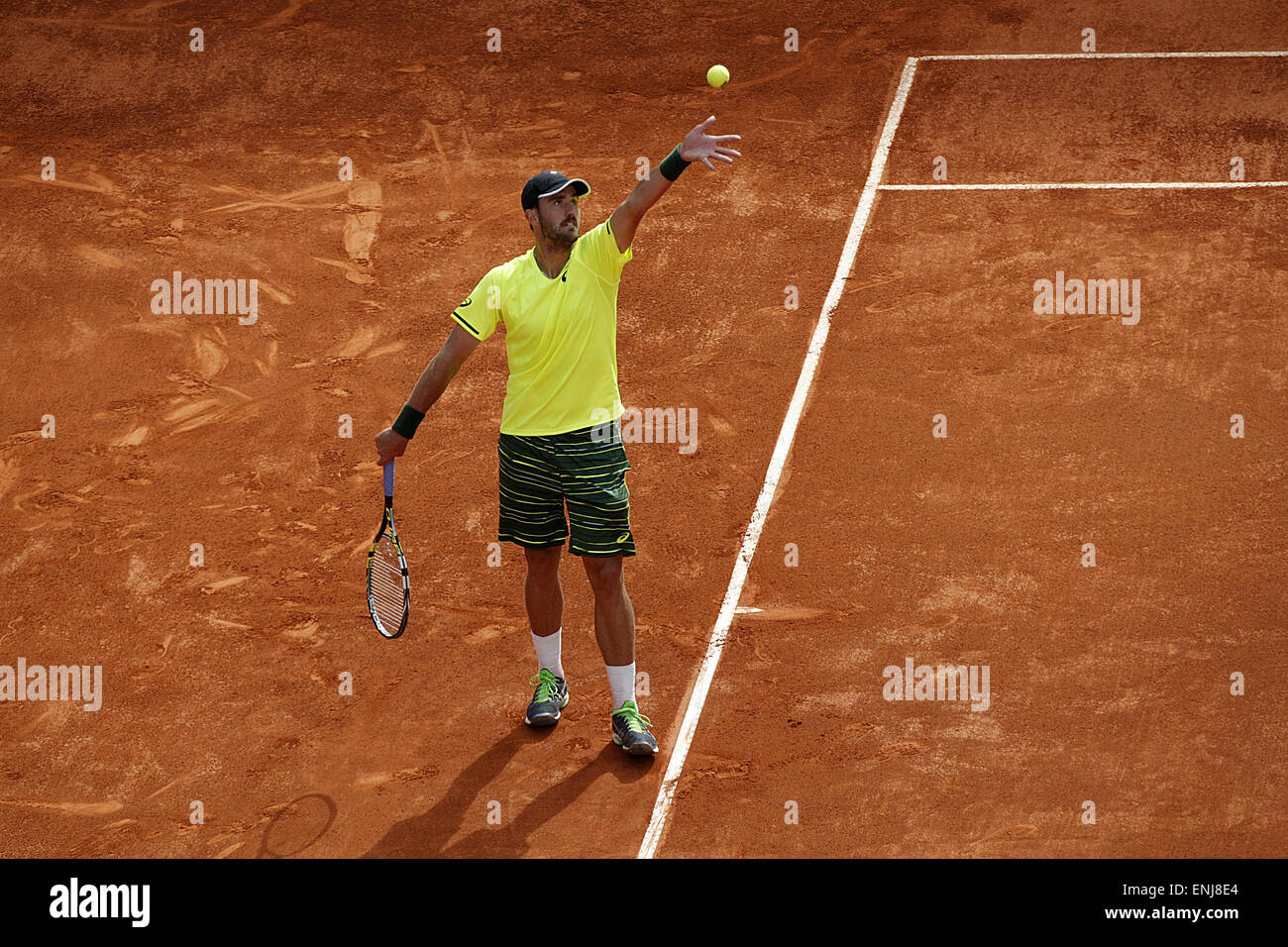 6 maggio 2015 - Madrid, Spagna - 06.05.2015 Madrid, Spagna. Steve Johnson ha perso a Rafael Nadal in Madrid Open 2° round, 6-4, 6-3 (credito Immagine: © Michael Cullen/ZUMA filo) Foto Stock