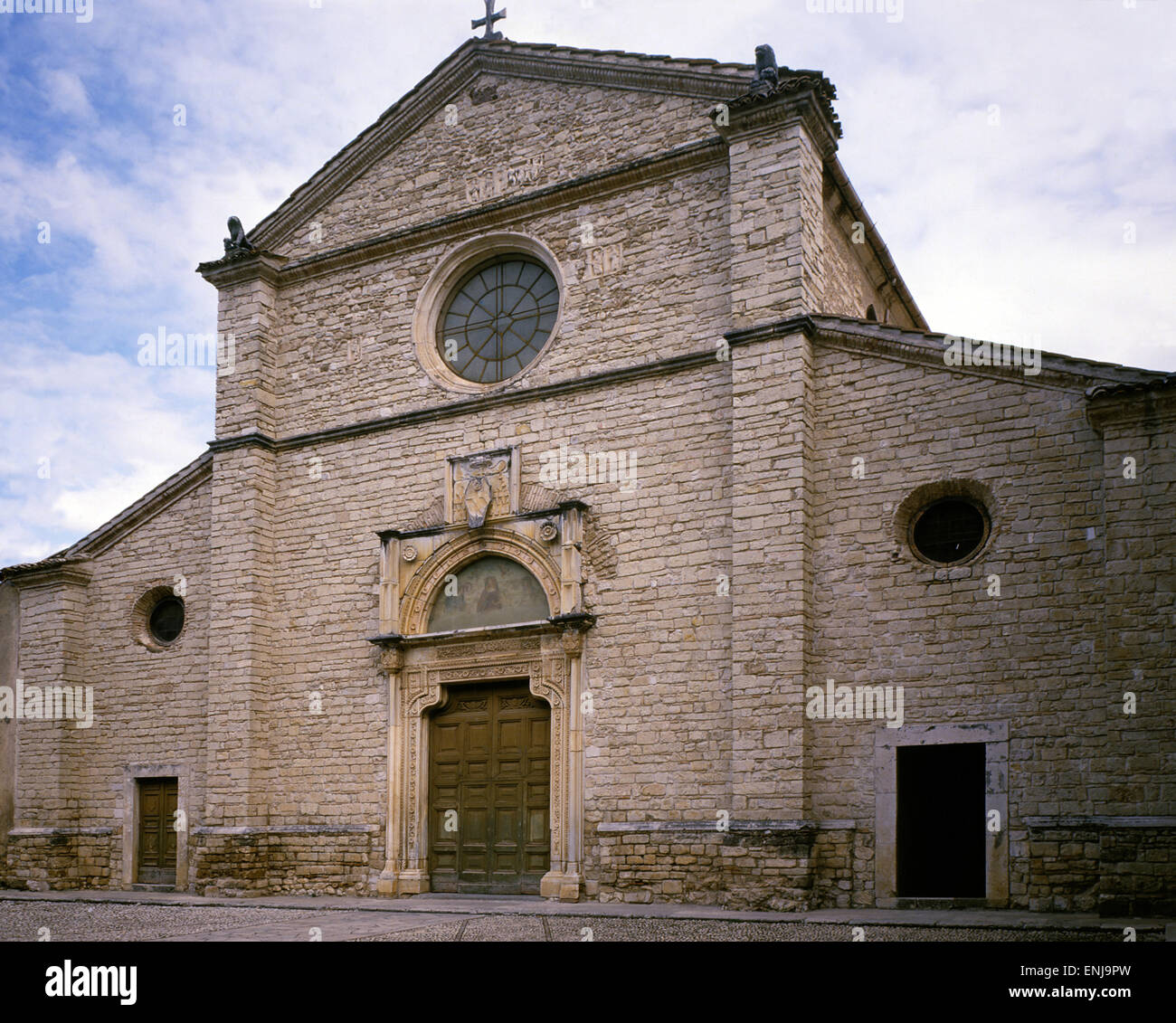 Abbazia di Farfa. La facciata. Foto Stock