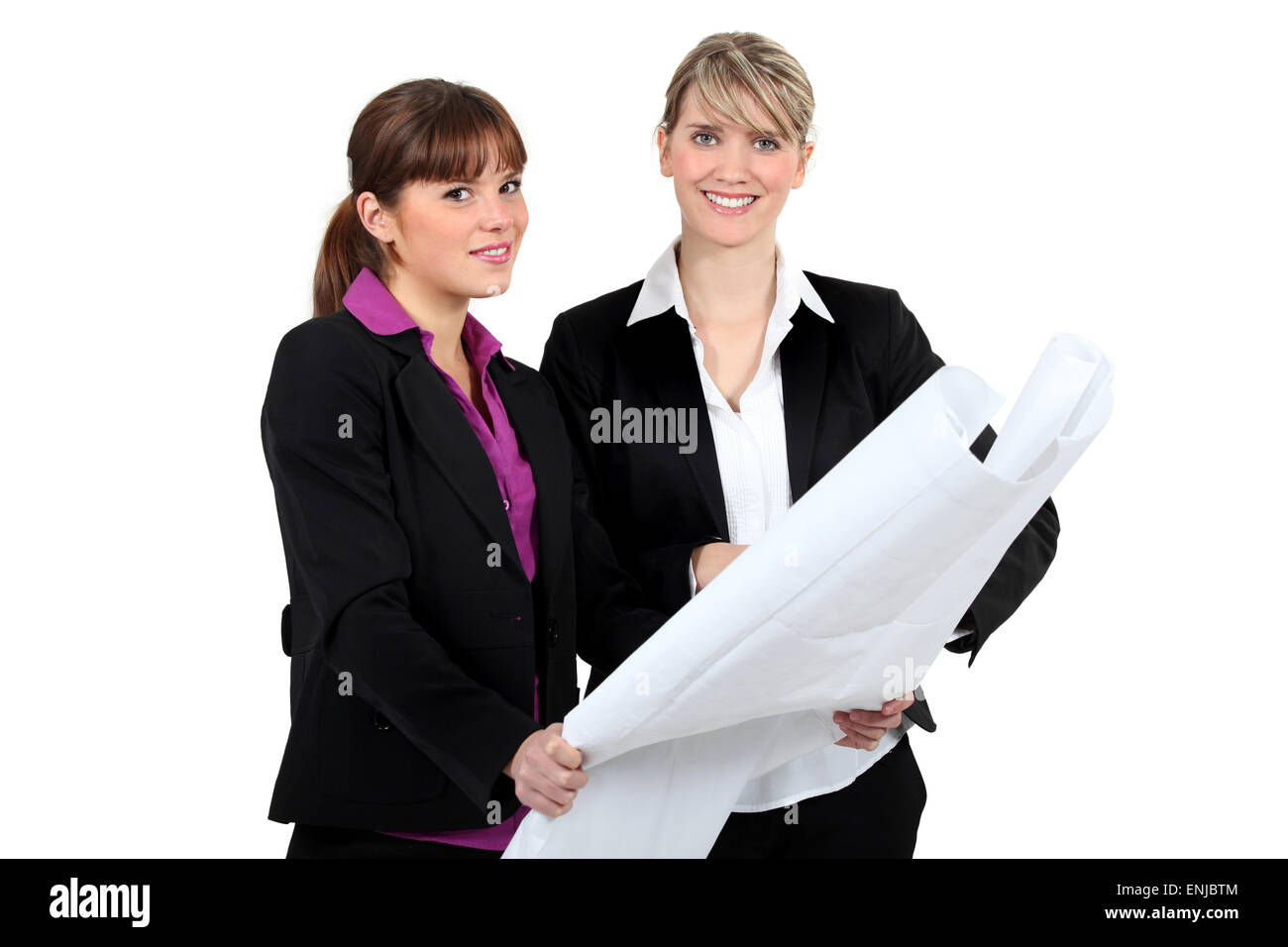 Imprenditrici con piani Foto Stock