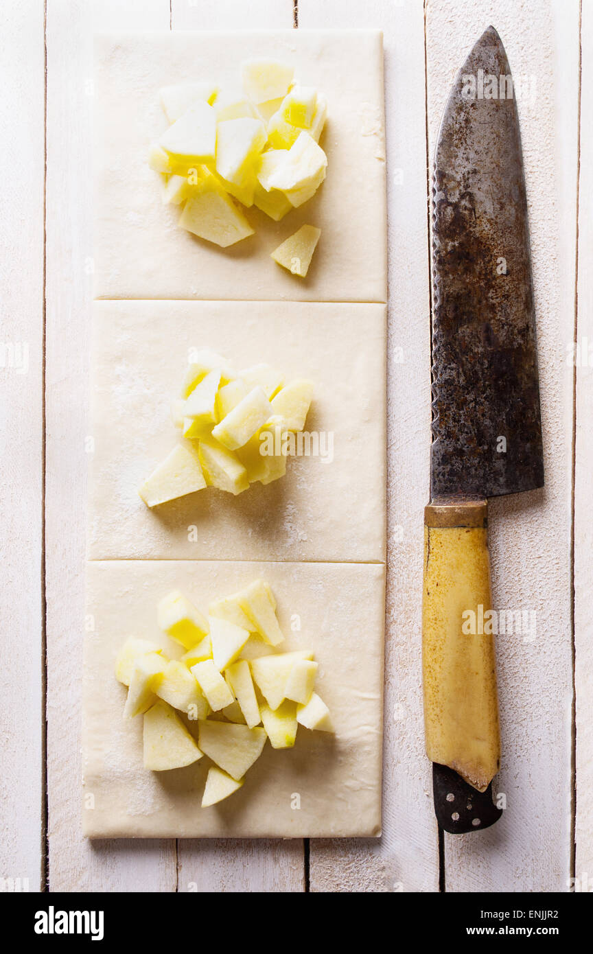Non cotte fatturati apple Foto Stock
