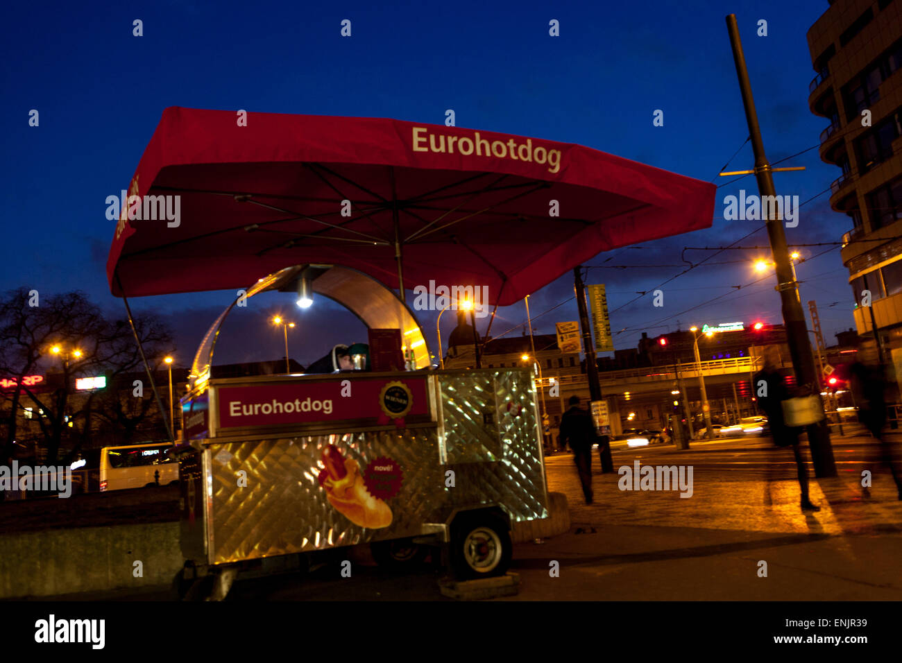 Chiosco Eurohotdog, Florenc Praga Repubblica Ceca Europa Foto Stock