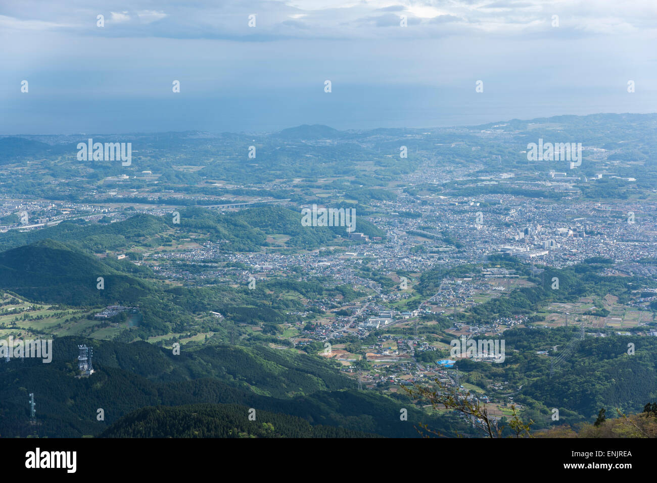 Vista generale dall'alto del Mt.Ooyama,Isehara città,kanagawa,Prefettura,Giappone Foto Stock